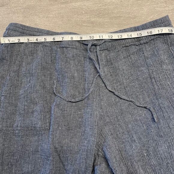 Pure Jill Petite XL Linen Cotton Gauzy Cropped Pockets Drawstring Travel PXL - Picture 2 of 8